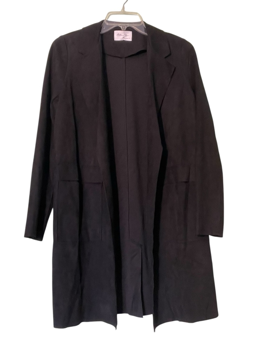 Active USA black open front duster. Size small GUC
